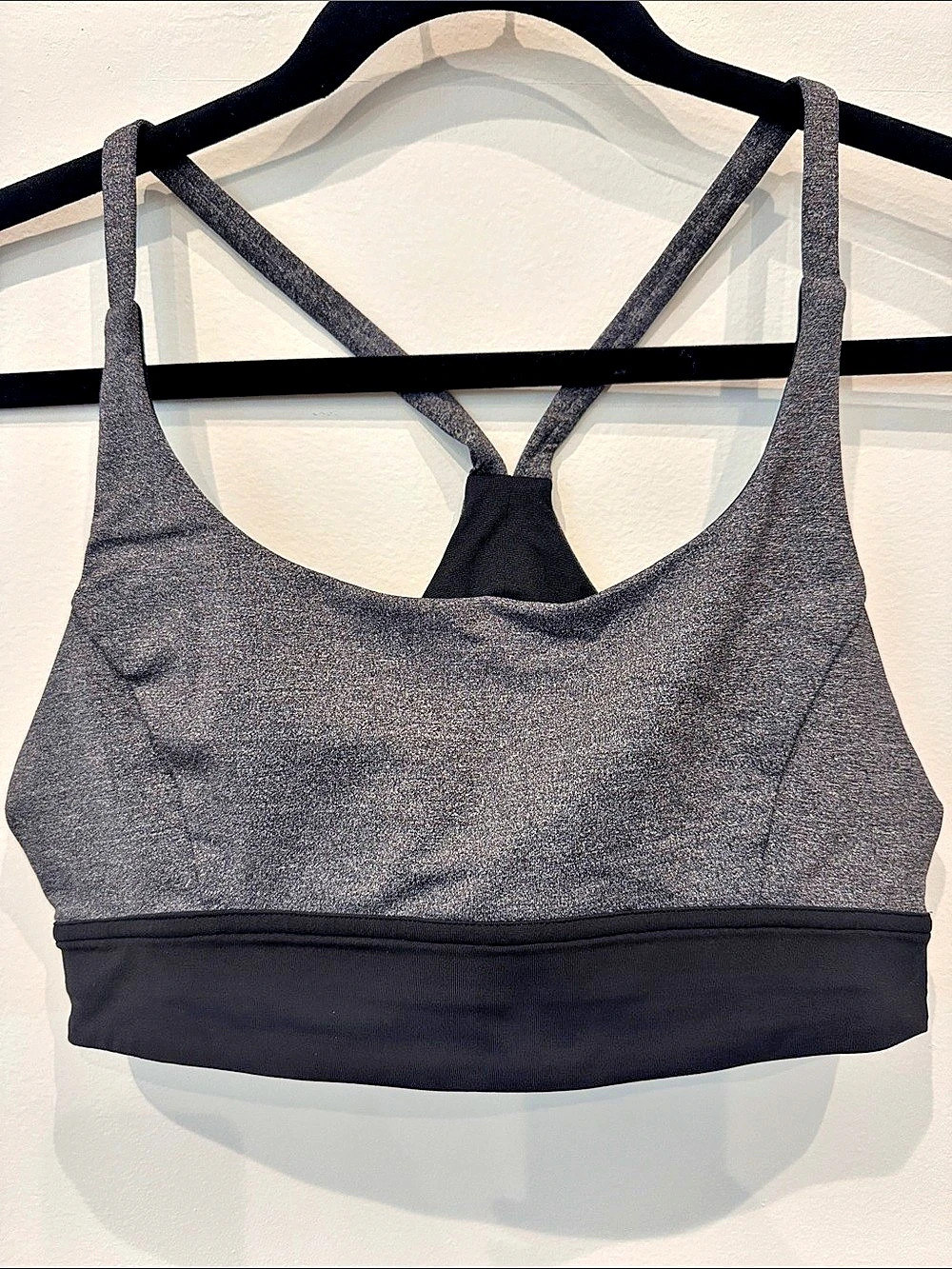 lululemon Train Times Bra Gray & Black Sports Bra Size 12